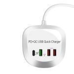 Portable 40W USB C Charger 4-in-1 4 Ports Mobile Phone USB Charging Station Compatible PD QC Port for US/EU/AU/UK Plug
