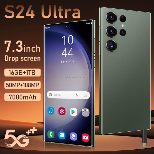 Original 7.3 Inch S24 Ultra 5G Android 13 Smartphone 16GB+1TB HD Screen Resolution Dual SIM Gaming Mobilephone 3G4G5G Cellphone