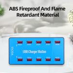 High Quality 100W Multi-Port Smart USB Charger 5v 2.4a CE Rohs FCC Approved 10-Port Mobile Phone & USB Charging Station