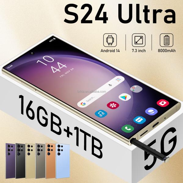 2024 Hot Sale S24 Ultra 7.3 Inch Android 14 5G Smartphone 16GB+512TB Unlocked with 100W Quick Charge Spanish Operating Language