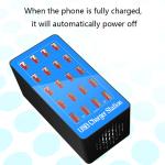 20-Port USB Charging Station 100W Desktop Phone Charger with QC2.0 ABS Material for Mobile Phone Multi Port USB Smart Charger