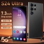 Global Version S24 Ultra High Quality 5G Android14 Smartphone 7.3inch HD Screen 16GB+1TB Face Unlock Mobile Phone