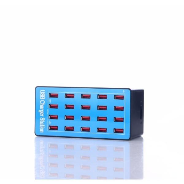 20-Port USB Charging Station 100W Desktop Phone Charger with QC2.0 ABS Material for Mobile Phone Multi Port USB Smart Charger