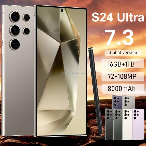 High Quality Original S24 Ultra Phone 7.3 Inch HD Screen Dual SIM Android 13 5G 16GB+1TB 108MP Rear Camera Spanish Operating