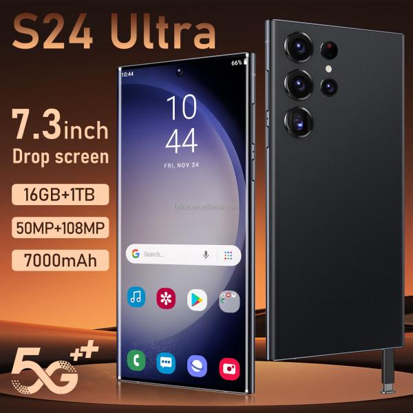 Wholesale Original Android13 S24 ultra Unlocked Mobilephone Smartphone 16+1TB Mobile Phone Cell Phone Dual Card 5G Phones