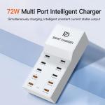 2024 10 Ports Type C PD USB Multi Charger Station Fast Charging Charger Dock Hub US EU UK Plug 5V 3A Output for Multiple Phones